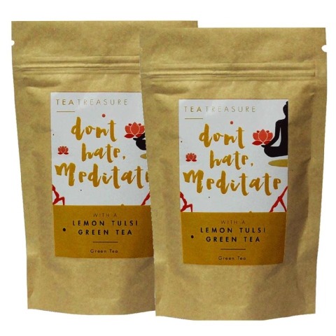 Tea Treasure Green Tea - Pack of 2 50 g Lemon Tulsi Tea Treasure Green Tea - Pack of 2 50 g Lemon Tulsi