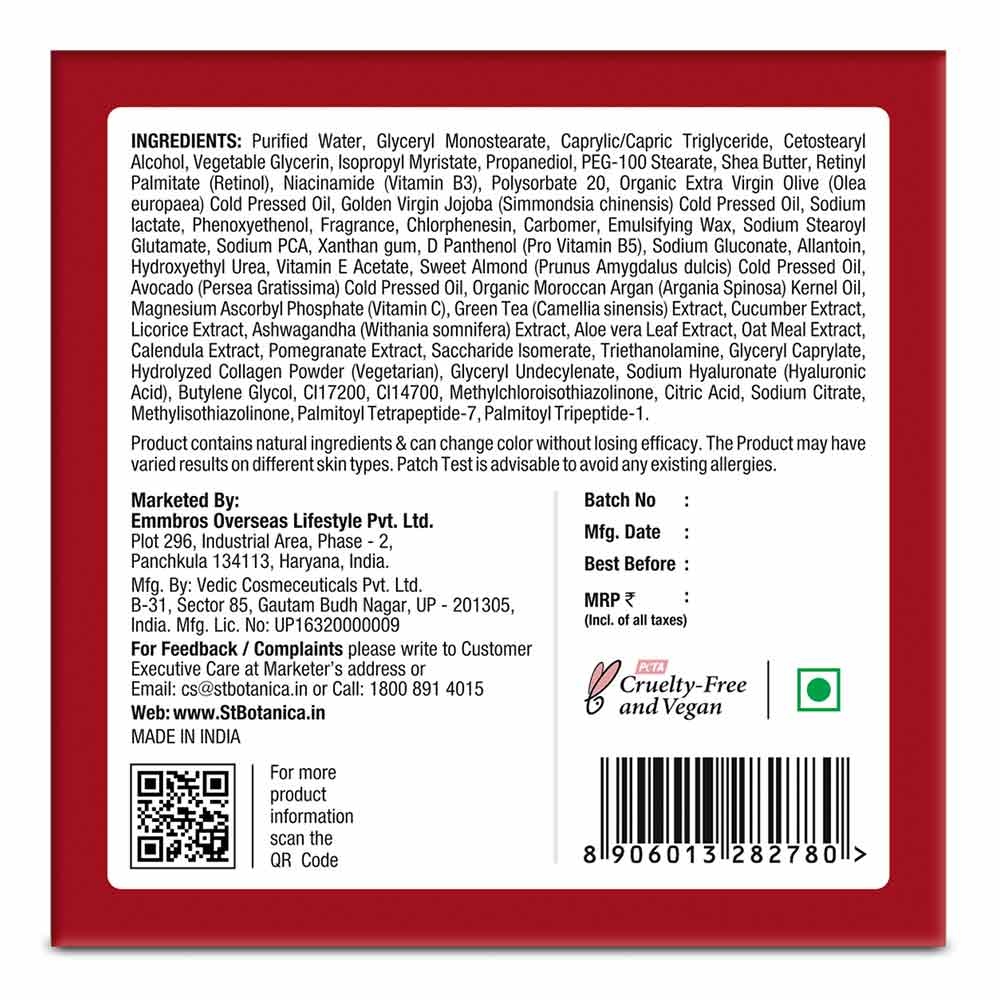 11 - St.Botanica Retinol Advanced Anti Aging Night Cream,  50 g  for All Skin Types 