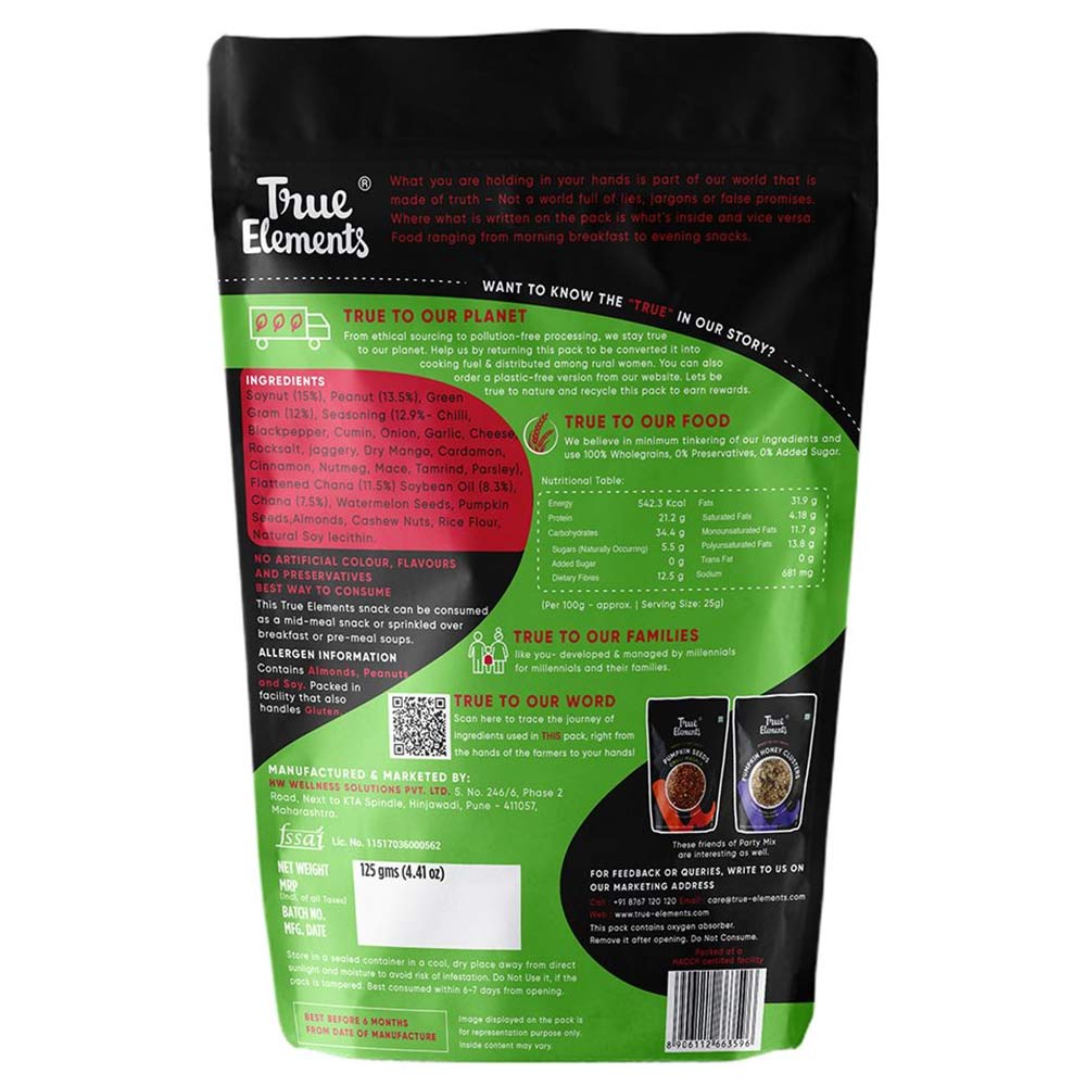nutritioninfo - True Elements Party Mix,  Unflavoured  0.125 kg 