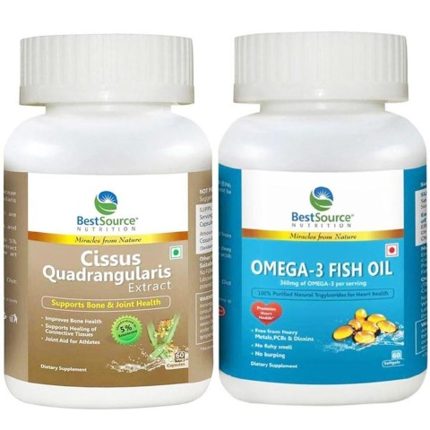 BestSource Nutrition For Bone& Joint Support Combo 1 - Cissus Quadrangularis+ Omega 3