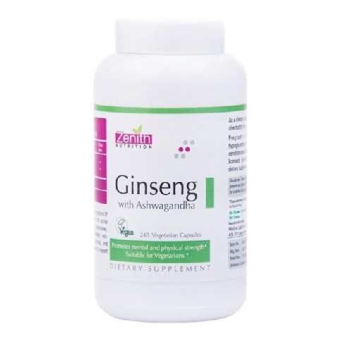Zenith Nutrition Ginseng with Ashwagandha, 60 capsules Zenith Nutrition Ginseng with Ashwagandha, 60 capsules