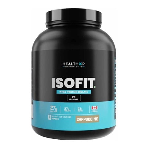 1 - HealthXP Isofit Whey Protein Isolate,  5 lb  Cappuccino 