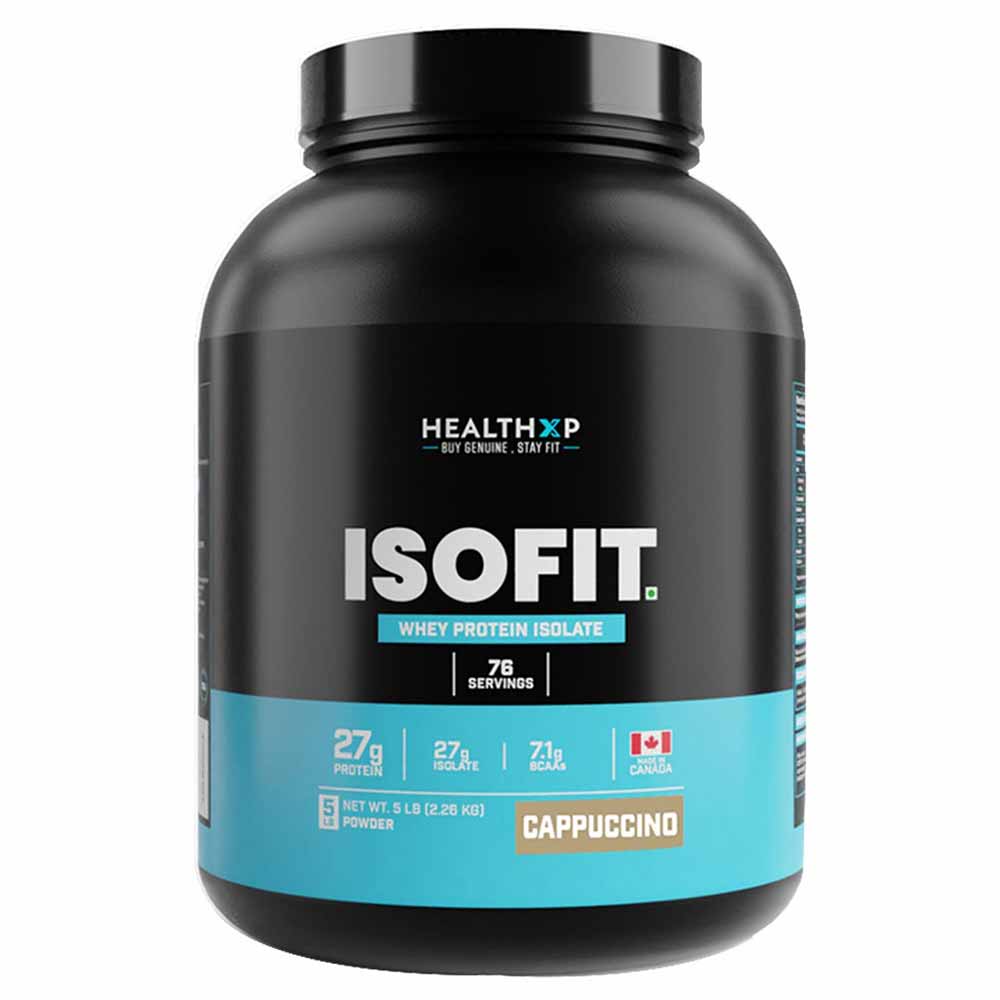 1 - HealthXP Isofit Whey Protein Isolate,  5 lb  Cappuccino 