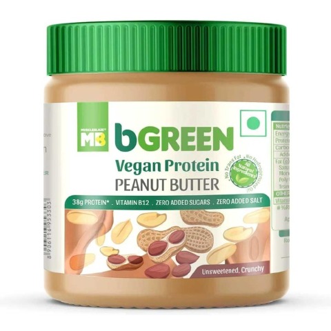 3 - bGREEN Vegan Protein Peanut Butter by MuscleBlaze OP,  0.340 kg  Unsweetened Crunchy 