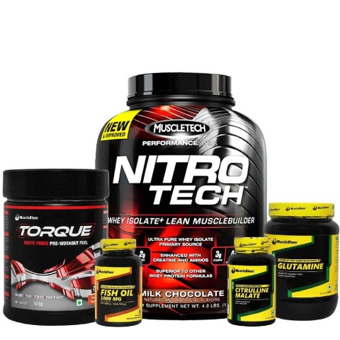 MuscleTech NitroTech Performance Series, 3.97 lb Milk Chocolate with Support Supplements