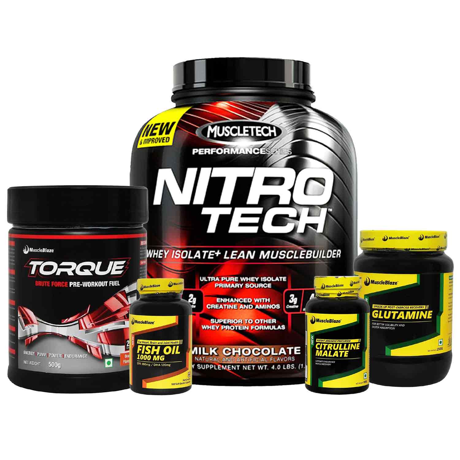 MuscleTech NitroTech Performance Series, 3.97 lb Milk Chocolate with Support Supplements