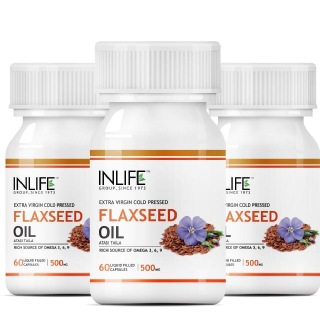 INLIFE Flaxseed Oil Omega 3,6,9 (Pack of 3), 60 capsules