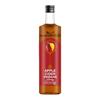 NourishVitals Apple Cider Vinegar with Mother, 0.5 L Honey