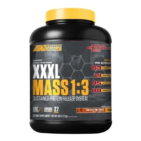 Extreme Muscle Advance Performance Series XXXL Mass 1:3, 6 lb Chocolate Milk Shake Extreme Muscle Advance Performance Series XXXL Mass 1:3, 6 lb Chocolate Milk Shake