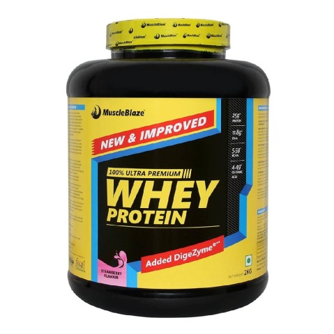 MuscleBlaze Whey Protein, 4.4 lb Strawberry MuscleBlaze Whey Protein, 4.4 lb Strawberry