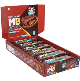 MuscleBlaze Protein Bar (22g Protein), 12 Piece(s)/Pack Choco Delight old