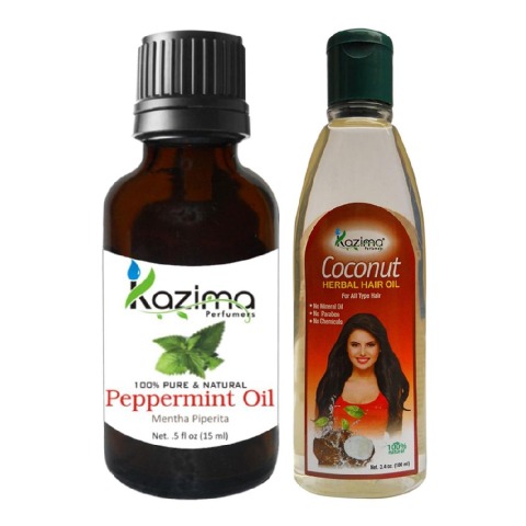 Kazima Peppermint 15ml & Coconut Hair Oil 100ml,  2 Piece(s)/Pack  Hair Care 