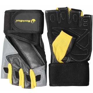 MuscleBlaze Gloves, Yellow Black & Silver Medium