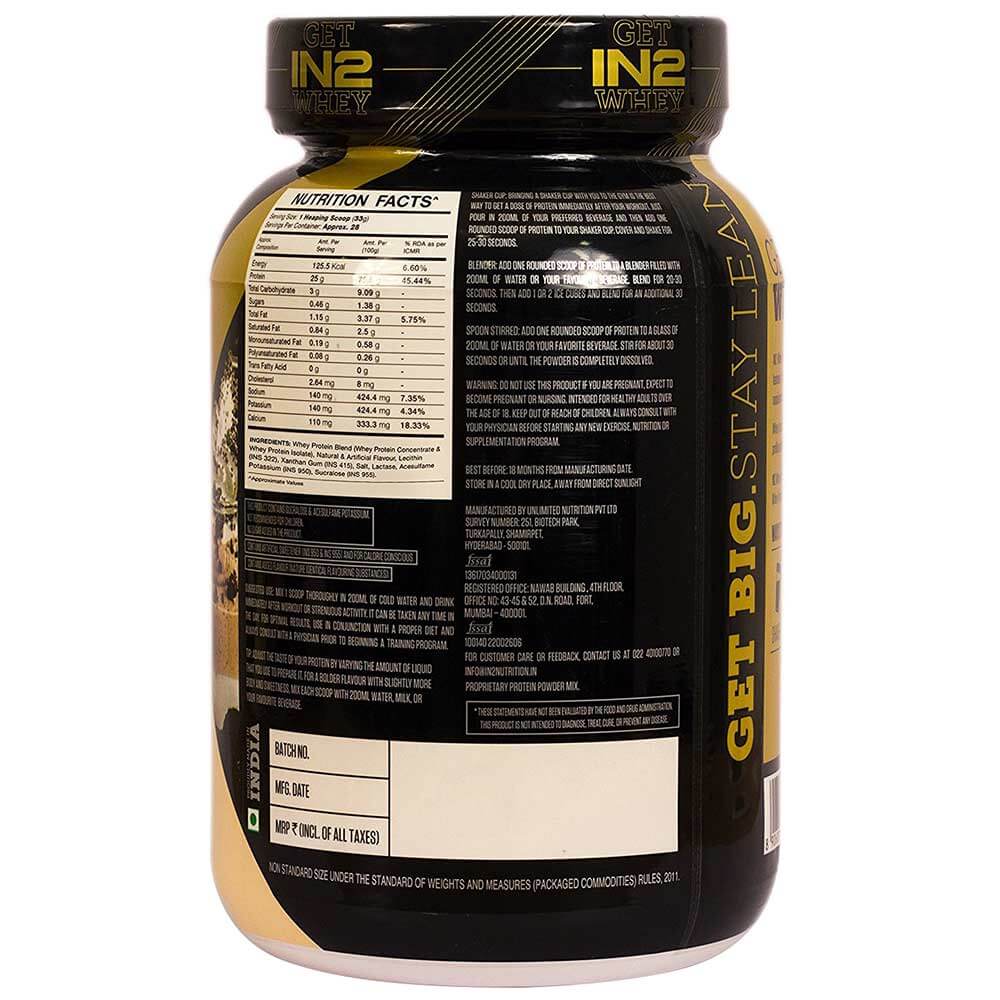 IN2 Whey Protein,  2 lb  Cookies and Cream 