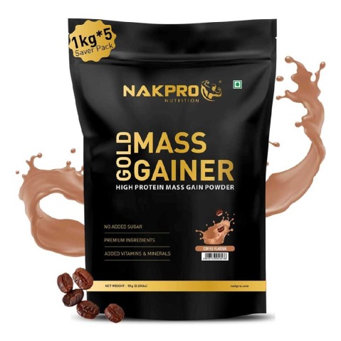 1 - Nakpro Gold Mass Gainer,  2.2 lb  Coffee (Pack of 5) 
