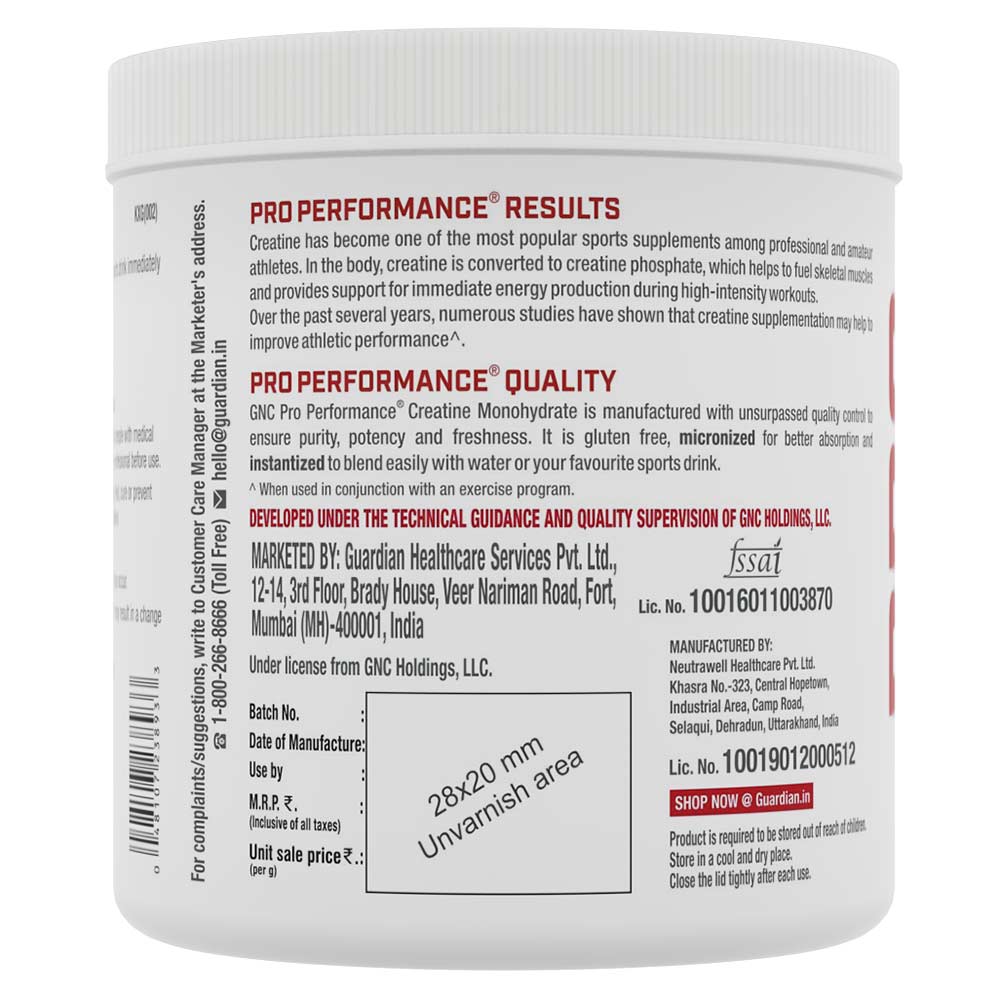 3 - GNC Pro Performance Creatine Monohydrate,  Unflavoured (Pack of 2)  0.55 lb 