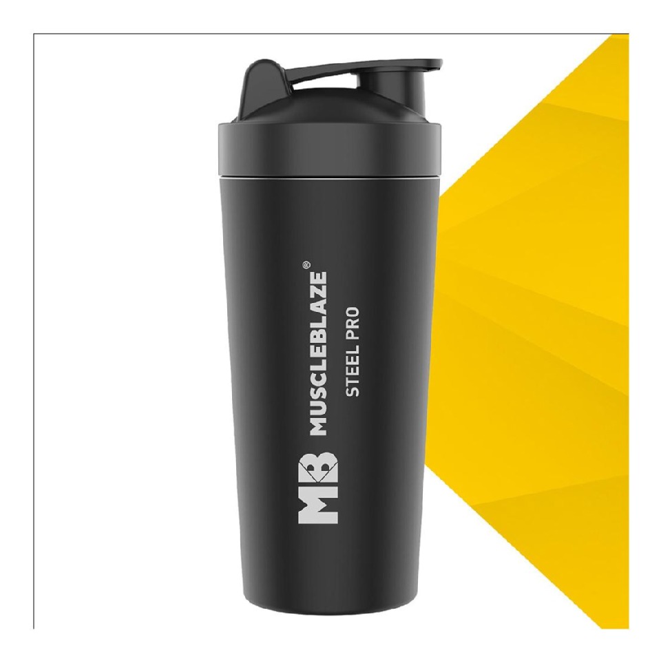 MuscleBlaze Steel Pro Shaker, Stealth Black 750 ml at Best Price