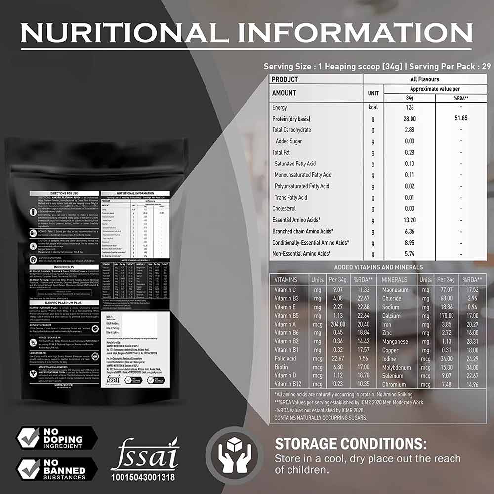 2 - Nakpro Platinum Plus+ Whey Protein Isolate,  2.2 lb  Malai Kulfi 
