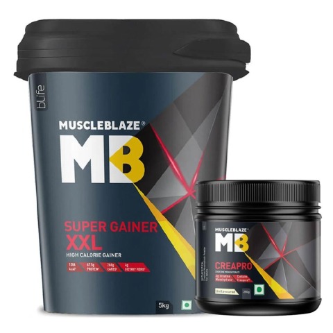 MuscleBlaze CreaPRO Creatine with Creapure Unflavoured 0.55 lb & Mass Gainer XXL Combo