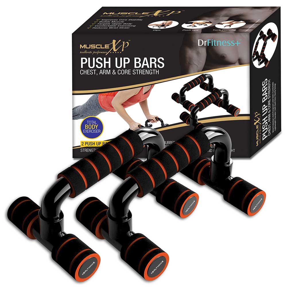 MuscleXP Push Up Bars Stand, Back Free Size-image-2