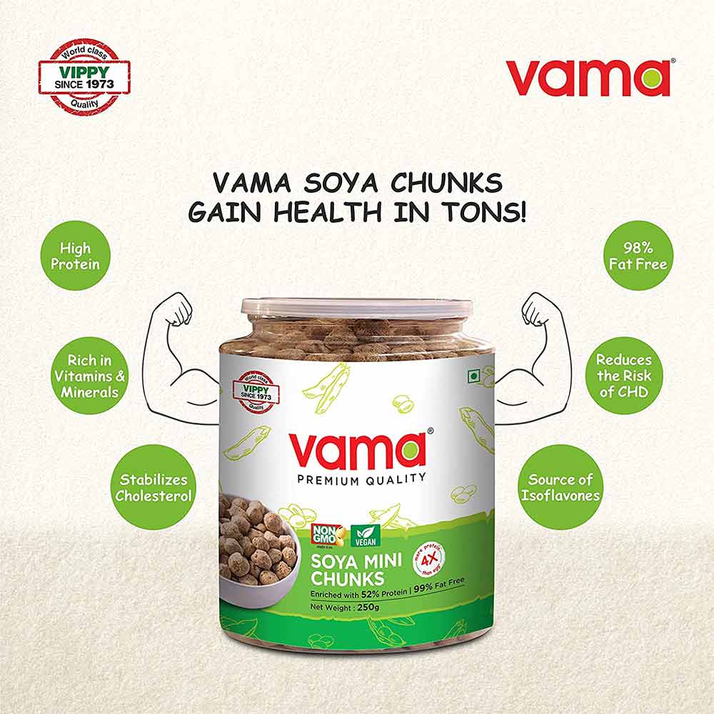5 - Vama Soya Mini Chunks,  Enriched with Protein & Fibre  250 g 