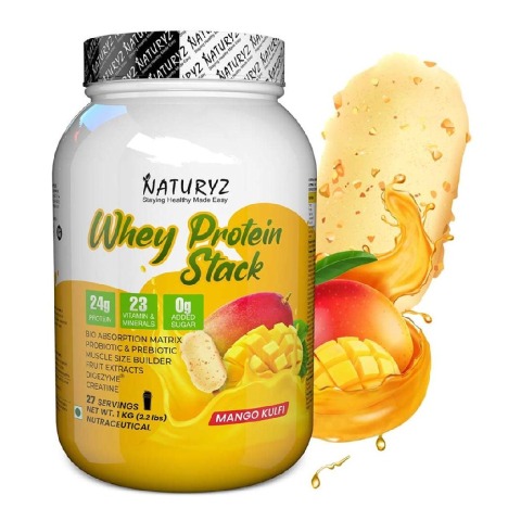 1 - Naturyz Whey Protein Stack,  2.2 lb  Mango Kulfi 