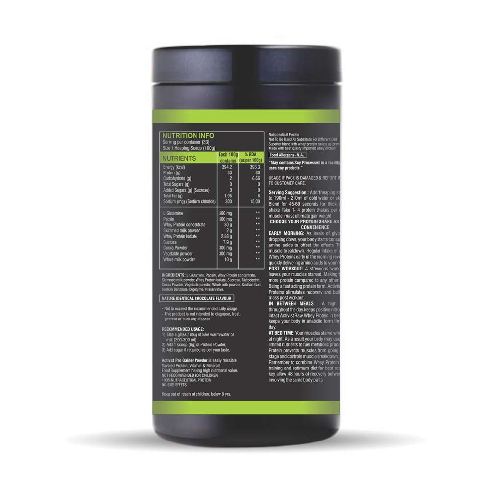 3 - Activist Pro Gainer Protein Powder,  1.1 lb  Chocolate 