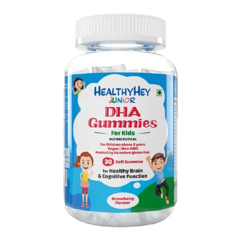 1 - HealthyHey Nutrition Junior DHA,  30 gummies  Strawberry 