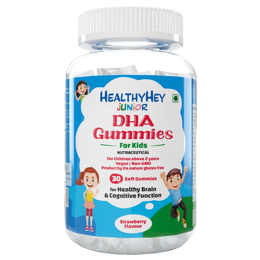 1 - HealthyHey Nutrition Junior DHA,  30 gummies  Strawberry 