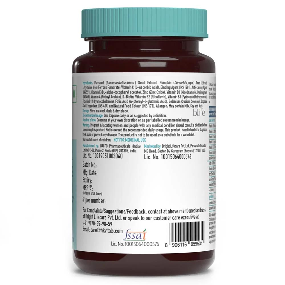 HK Vitals Hair Multivitamin & DHT Blocker with Biotin 60 Tabs & Pouch Combo by HealthKart