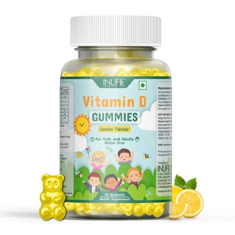 1 - INLIFE Vitamin D, 30 gummies Lemon