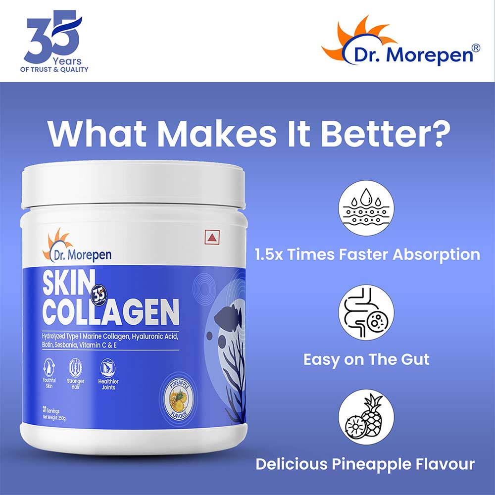 6 - Dr. Morepen Marine Skin Collagen,  200 g  Pineapple 
