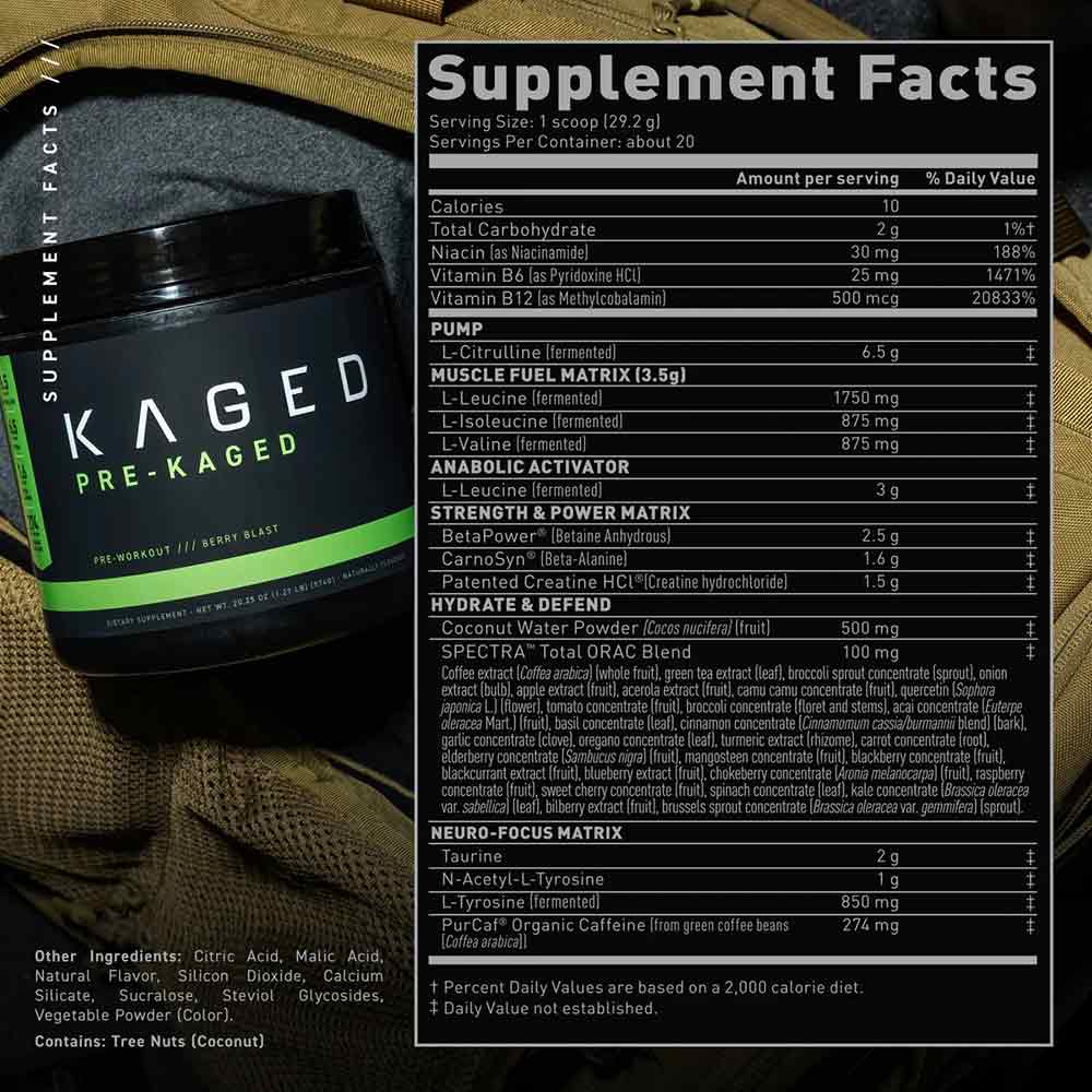 2 - Kaged Muscle Pre-Kaged,  1.29 lb  Berry Blast 