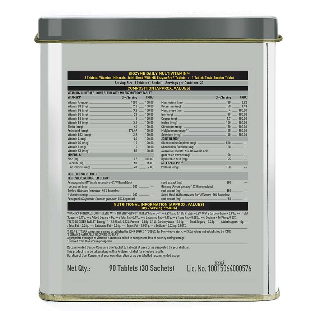 6 - MuscleBlaze Biozyme Daily Multivitamin OP,  90 tablet(s)  Unflavoured 