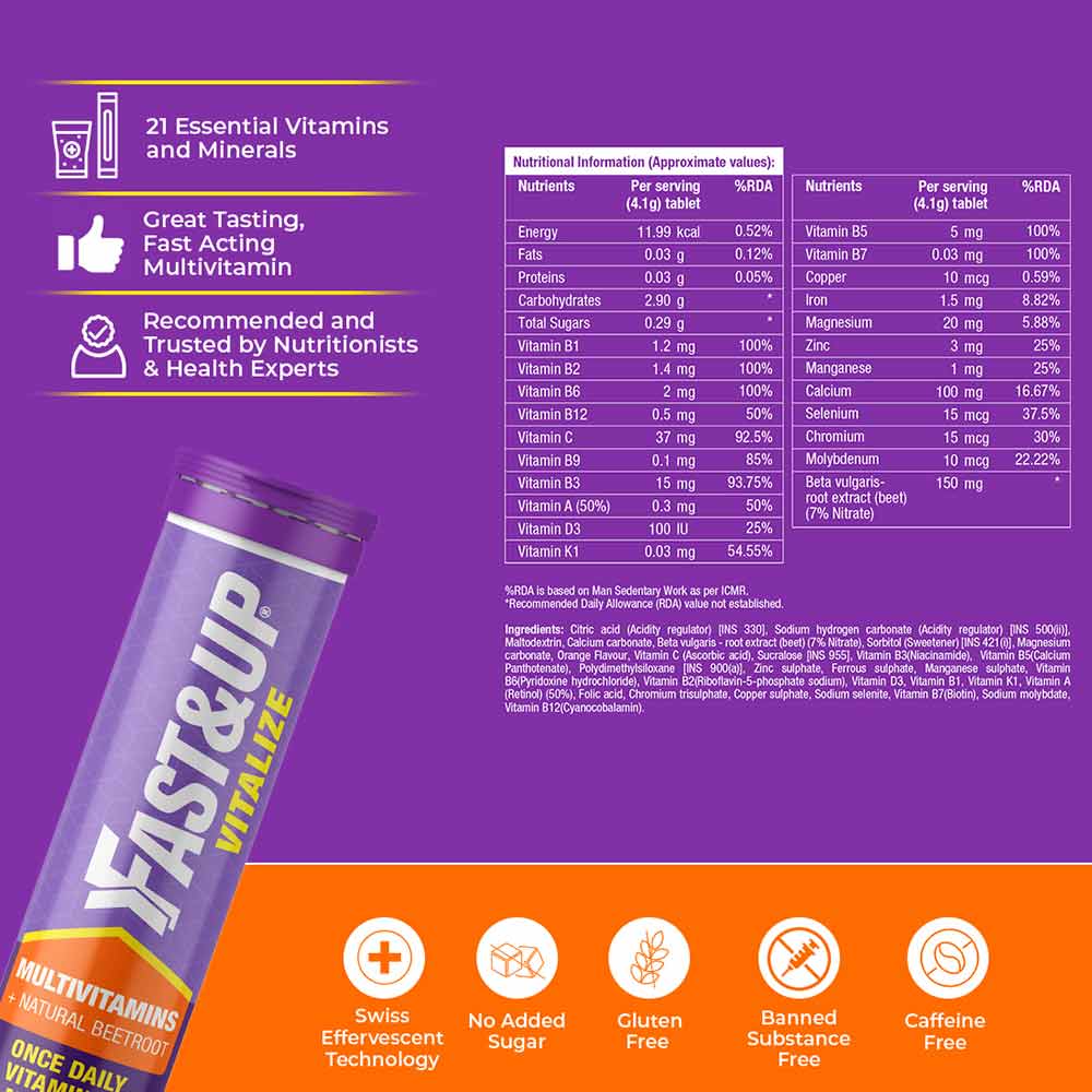 4 - Fast & Up Vitalize,  20 tablet(s)  Orange 