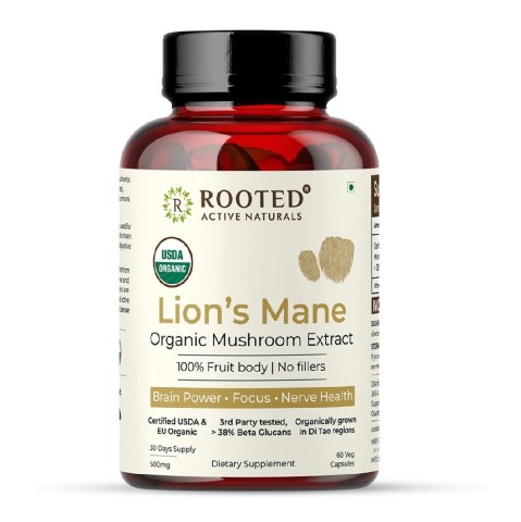 Rooted Active Naturals Lion's Mane Organic Mushroom Extract,  60 veggie capsule(s) 