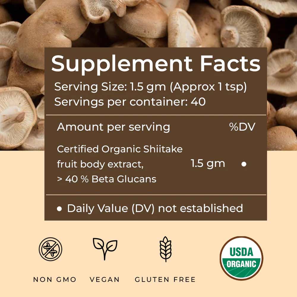 3 - Rooted Active Naturals Shiitake Organic Mushroom Extract,  60 g 