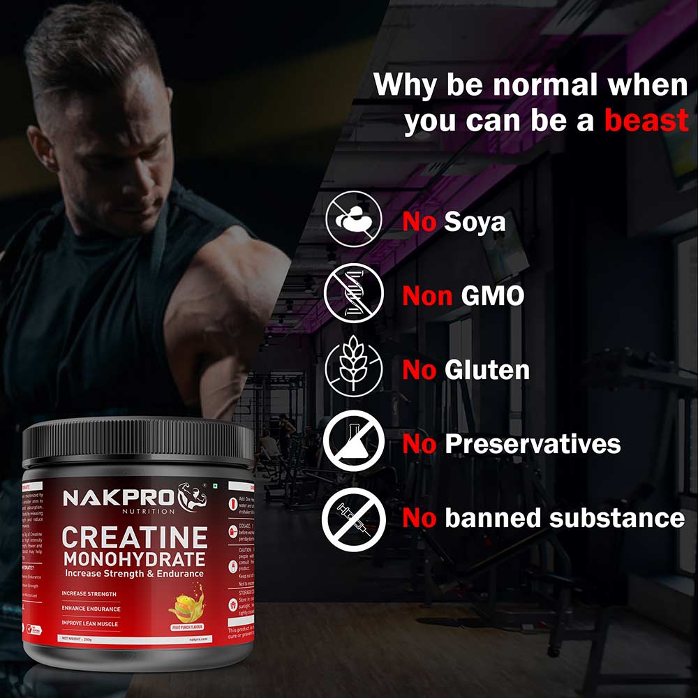 4 - Nakpro Creatine Monohydrate,  Fruit Punch (Jar)  0.55 lb 