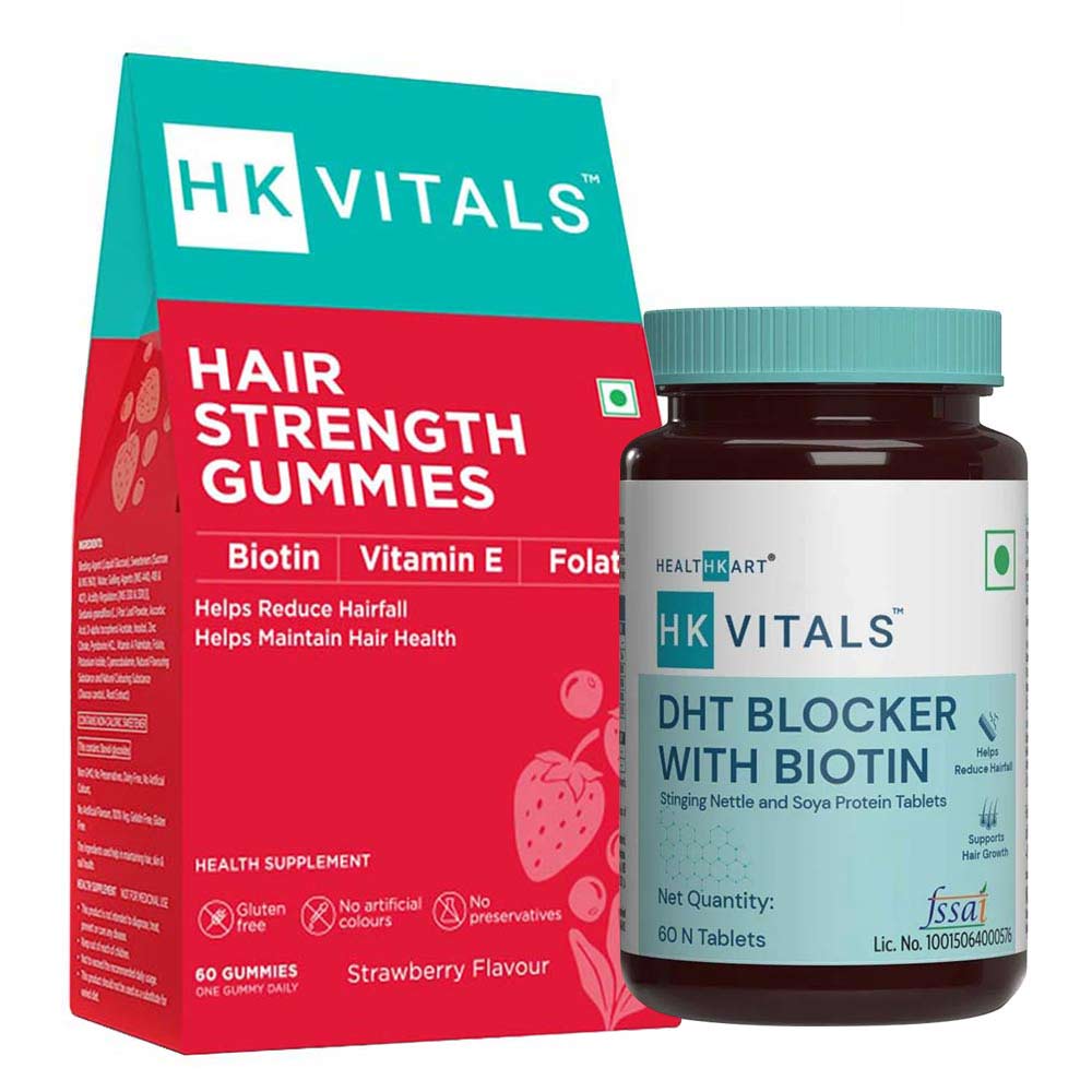 HK Vitals DHT Blocker with Biotin 60 Tabs & 60 Gummies Combo by HealthKart