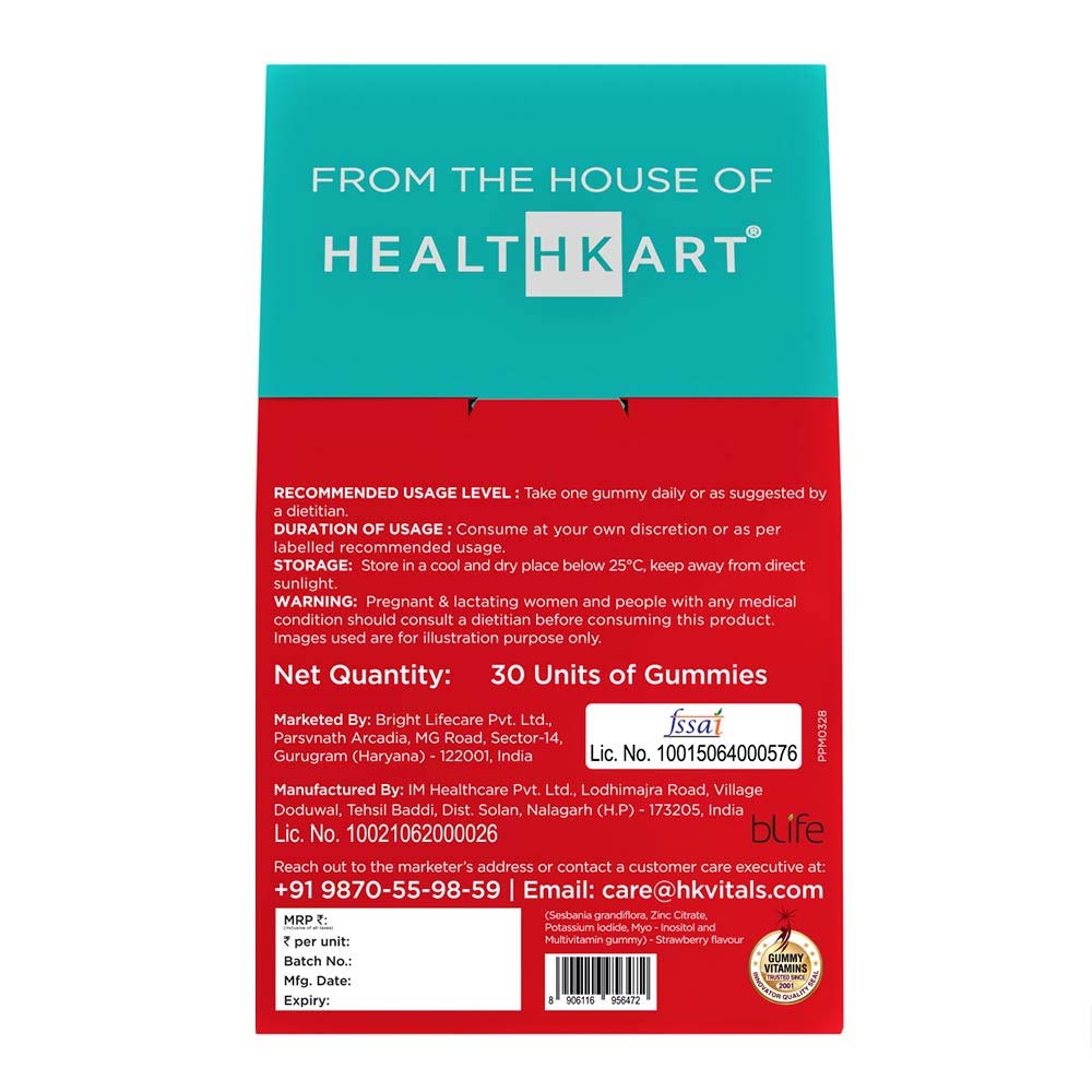 HealthKart HK Vitals Biotin 60 Tabs & Gummies 30 Strawberry Combo