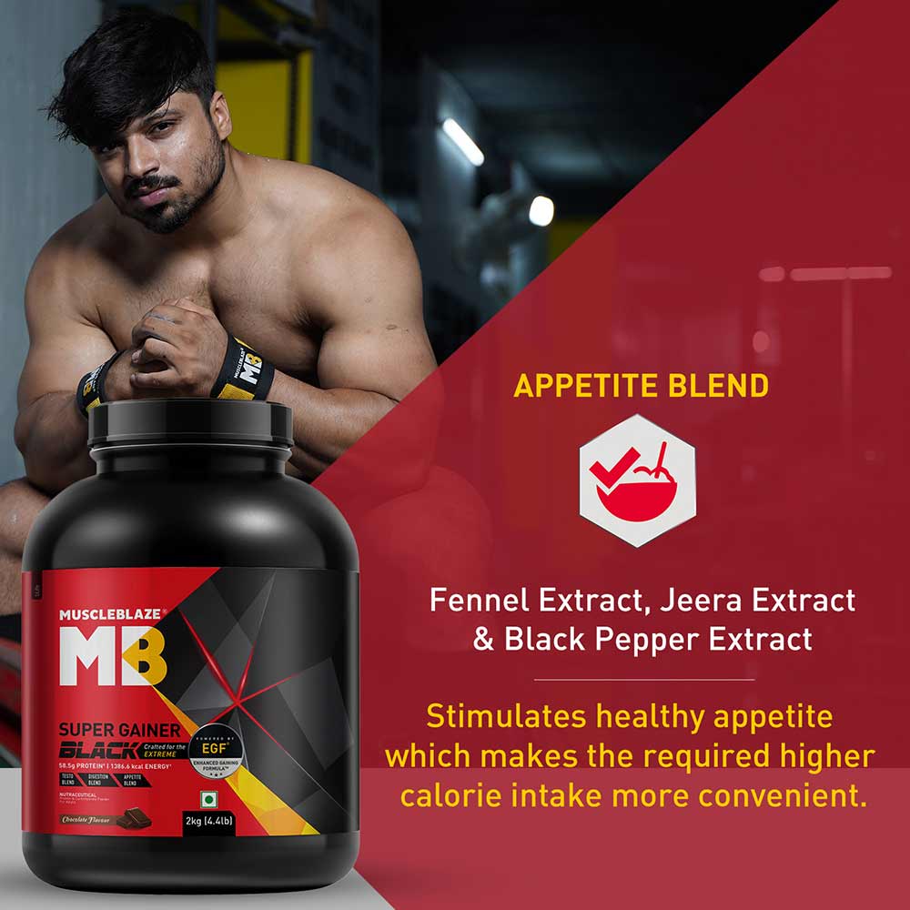 1 - MuscleBlaze Super Gainer Black,  6.6 lb  Chocolate 