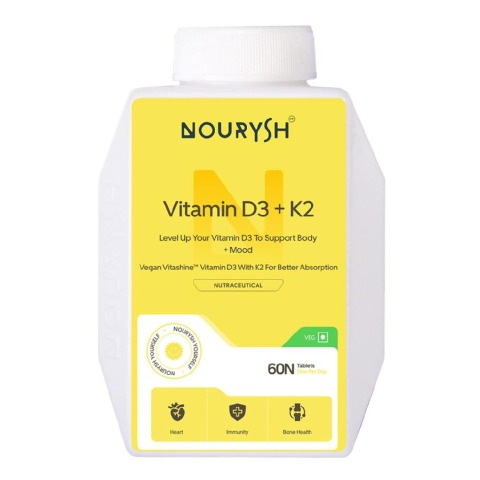1 - NOURYSH Vitamin D3 + K2,  60 tablet(s)  Unflavoured 