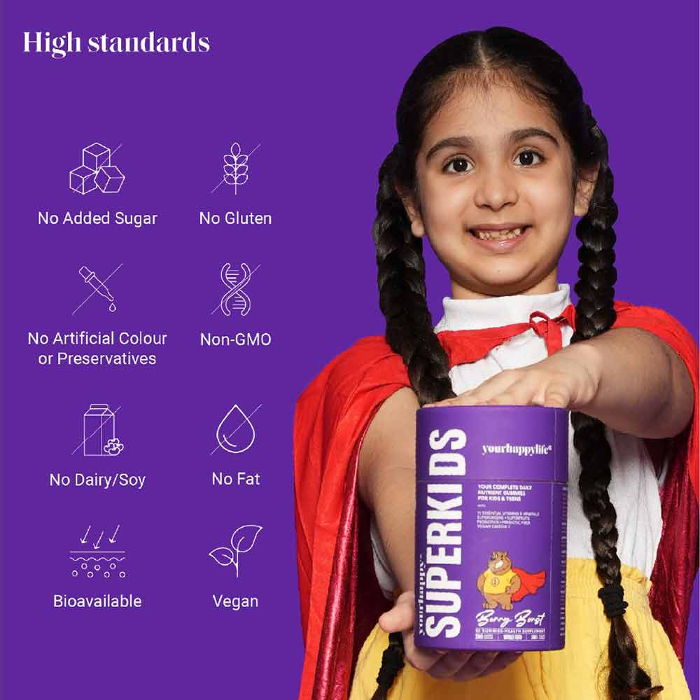 6 - YourHappyLife SuperKids Multivitamin,  60 gummies  Berry Burst 