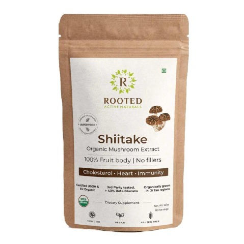 1 - Rooted Active Naturals Shiitake Organic Mushroom Extract,  120 g 
