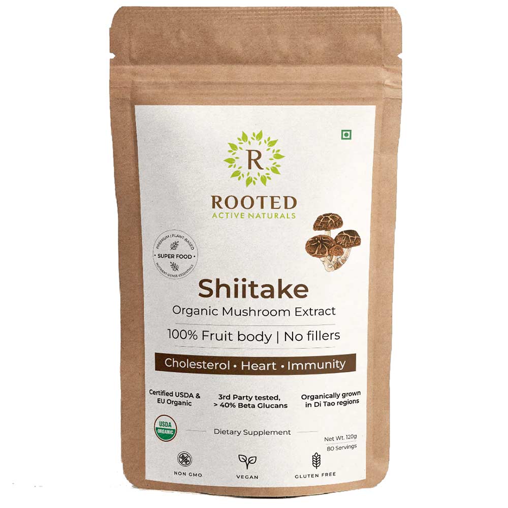 1 - Rooted Active Naturals Shiitake Organic Mushroom Extract,  120 g 