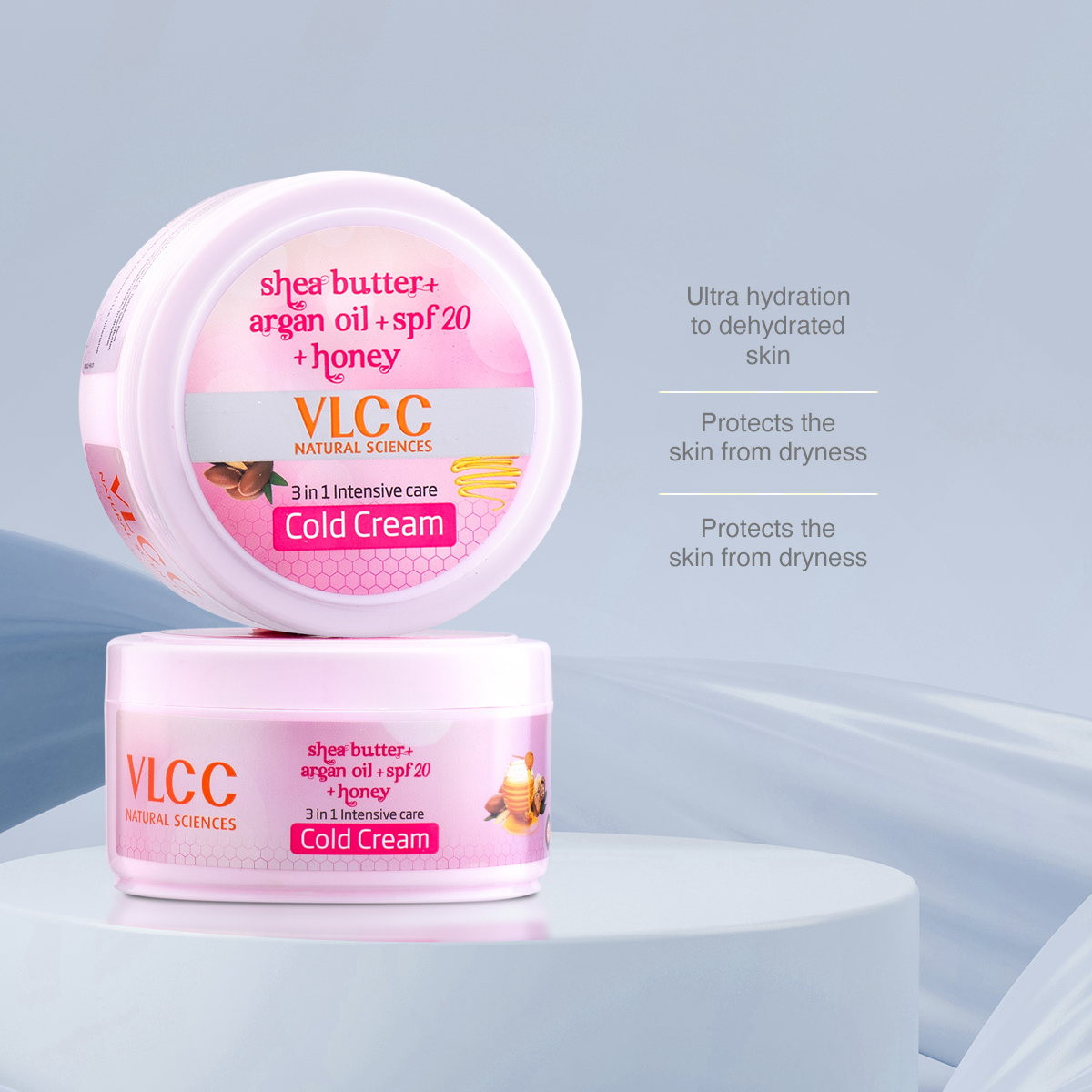 3 - VLCC 3 In 1 Intensive Care Cold Cream,  200 g  Shea Butter + Argan Oil + SPF 20 + Honey 