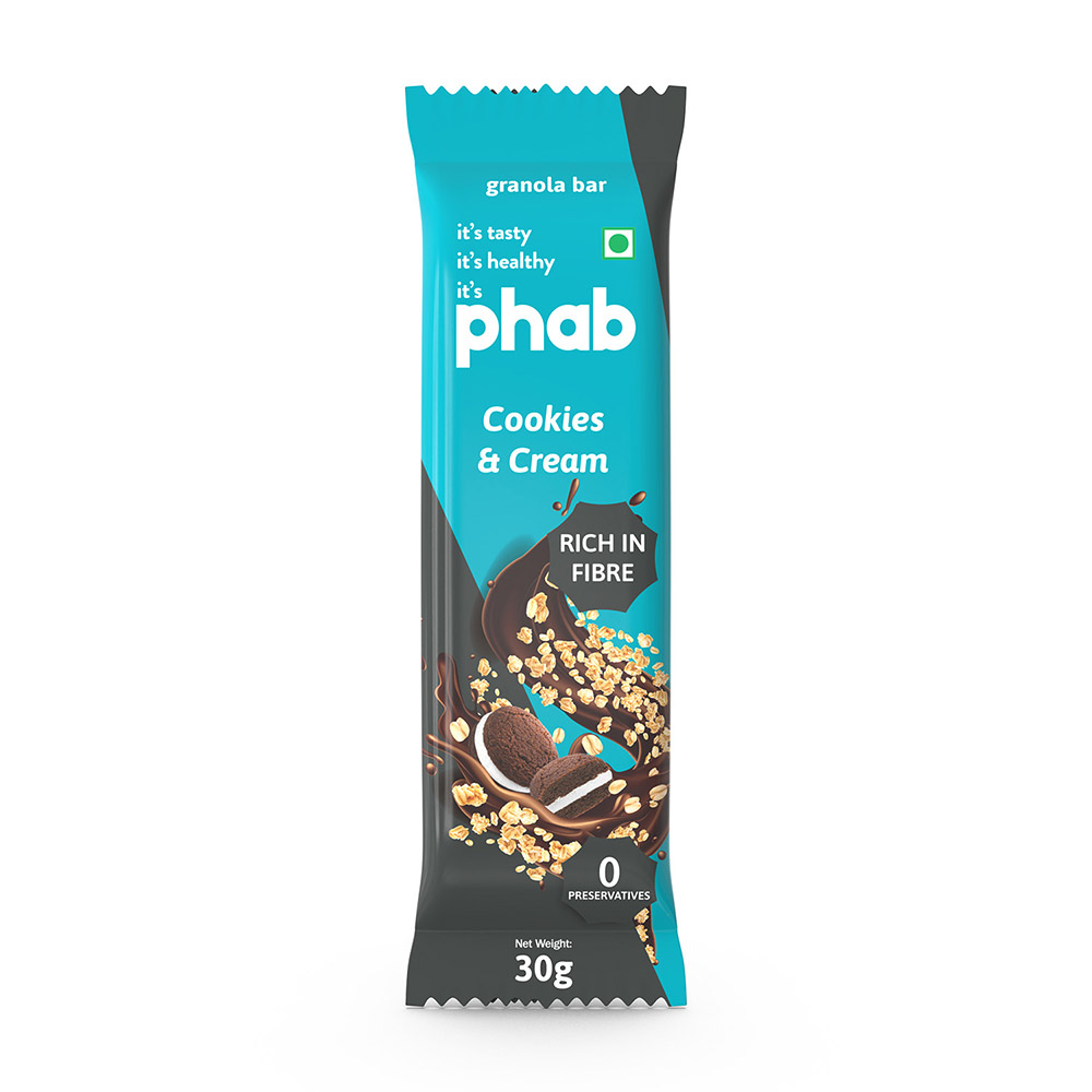 1 - Phab Granola Bar,  6 bar(s)  Cookie & Cream 