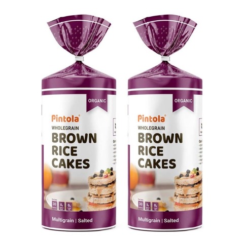 1 - Pintola Wholegrain Brown Rice Cakes,  Multigrain Salted (Pack of 2)  125 g 