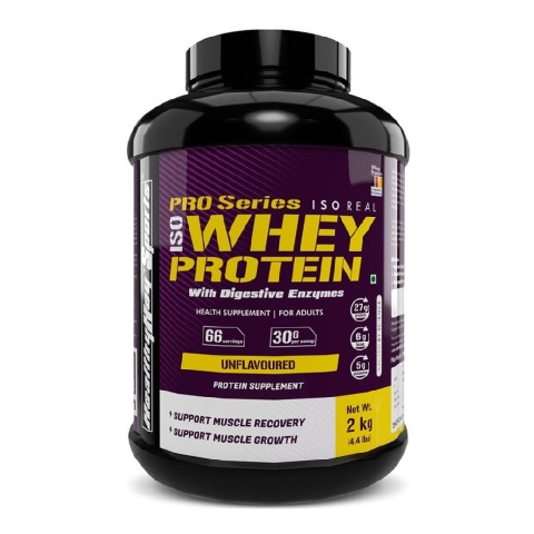 1 - HealthyHey Sports Iso Whey Protein with DigeZyme,  4.4 lb  Unflavoured 