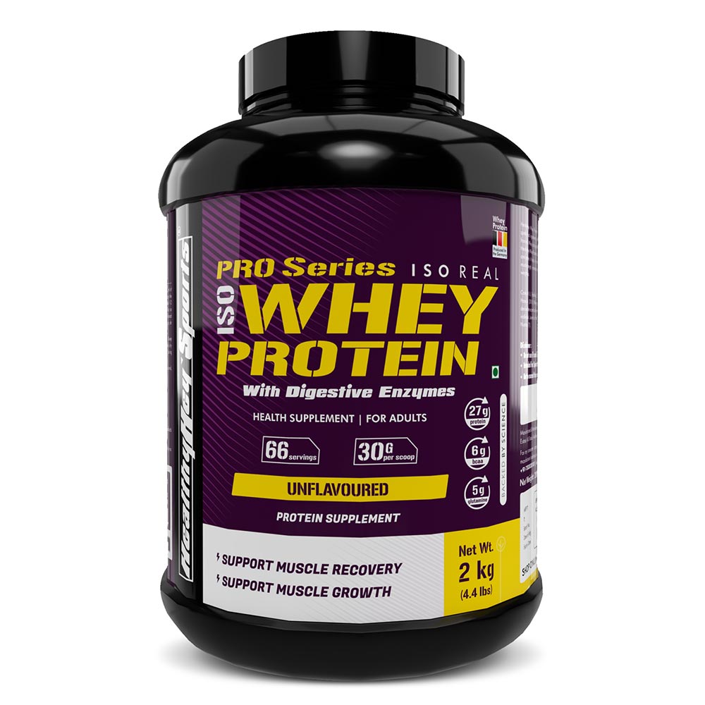 1 - HealthyHey Sports Iso Whey Protein with DigeZyme,  4.4 lb  Unflavoured 